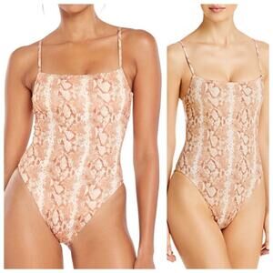 NEW Vitamin A Jenna High Leg One Piece Snakeskin Size Medium